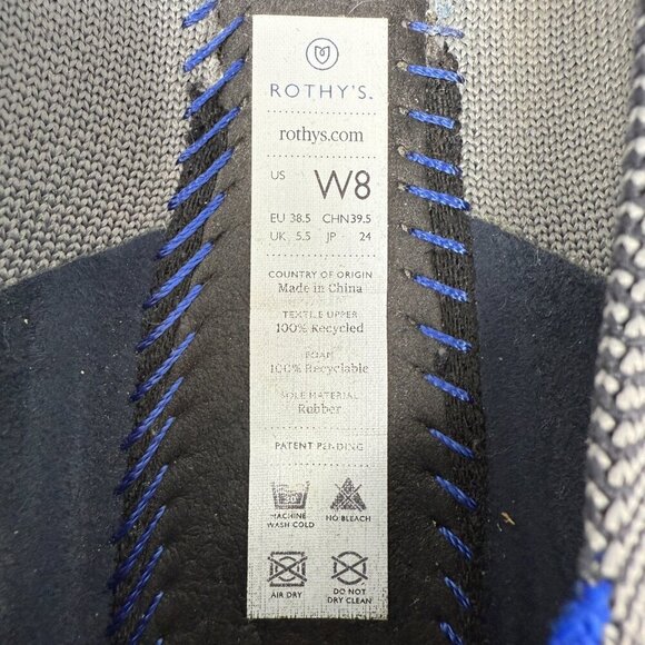 Rothy's The Point Flats Shoes Women 8 Cloud Grey Classic Comfortable Lightweight - Picture 10 of 10